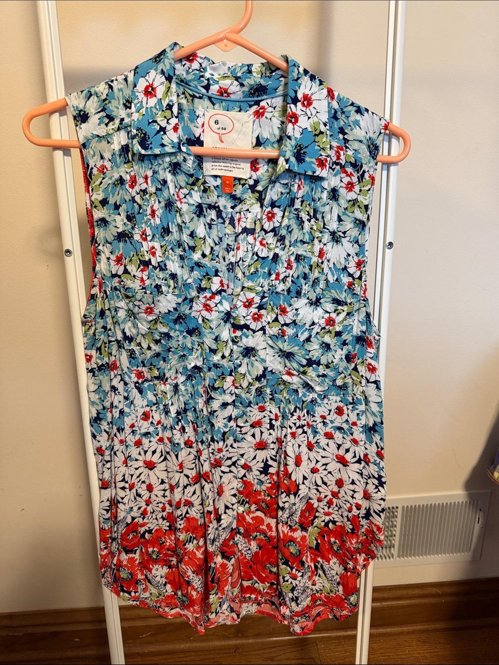 Conversations by Anthropologie 6 of 52 sleeveless floral print rayon top - Sz M
